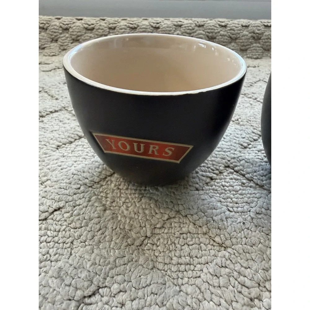 Bailey's Irish Cream MINE and YOURS Mugs Dessert Cups Bowl Ceramic